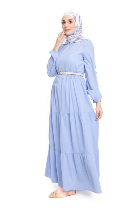 Baby Blue Basic Dress - Khotwh